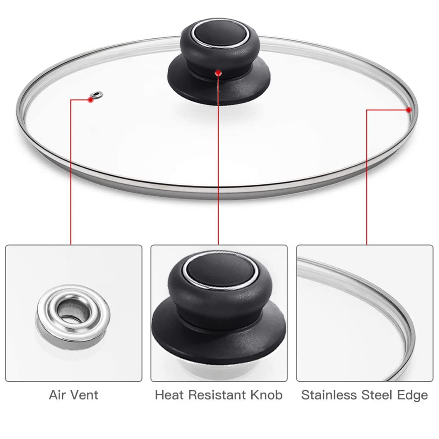 ZUIHUI tempered glass lid with a transparent view for moisture retention.
