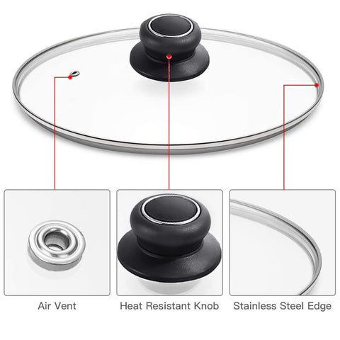 ZUIHUI tempered glass lid with a transparent view for moisture retention.