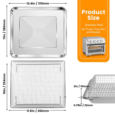 ZuKaYeHome air fryer basket fits Cuisinart TOA-60 series for quick replacement.