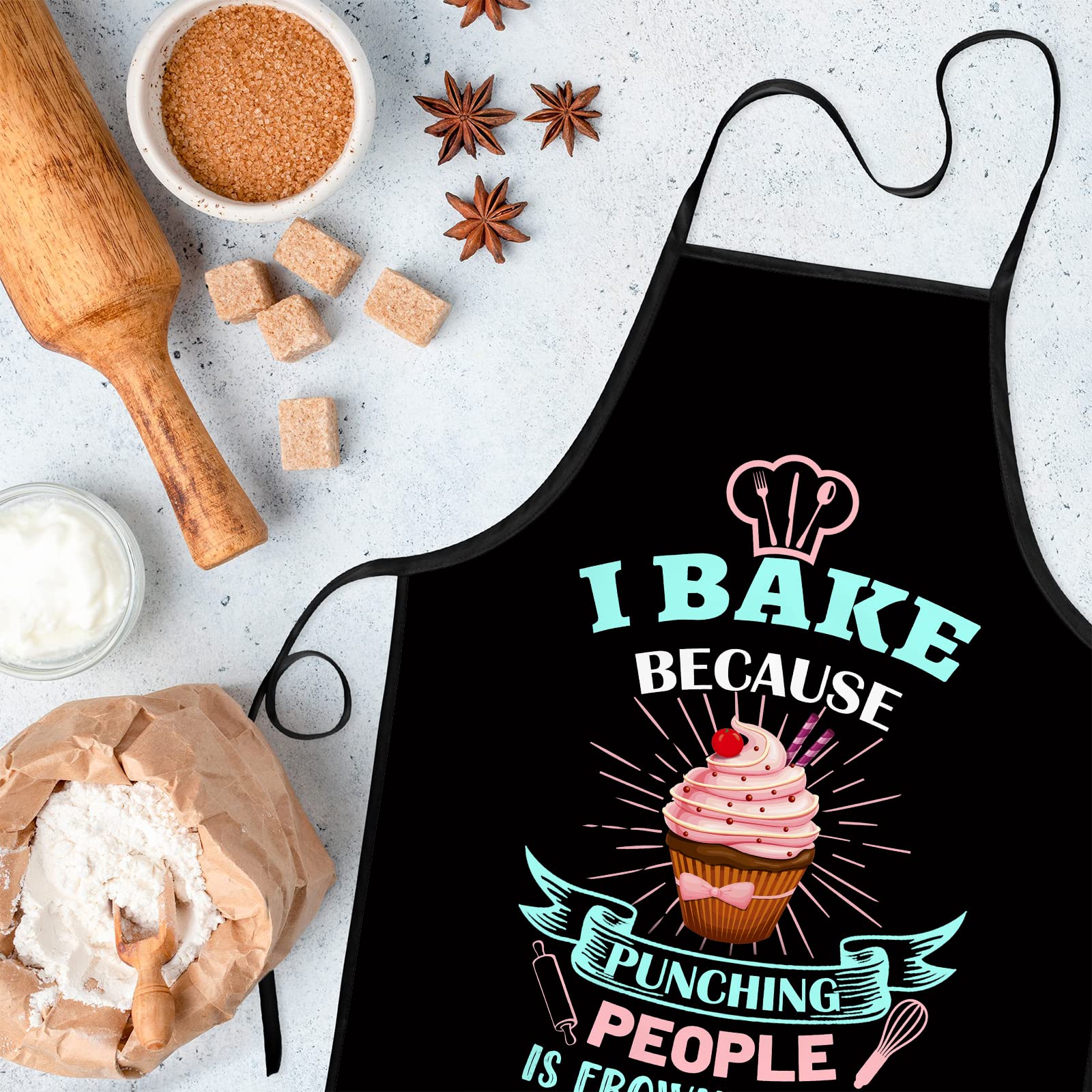 zukmvuh funny baking apron close-up highlights durable fabric and soft texture