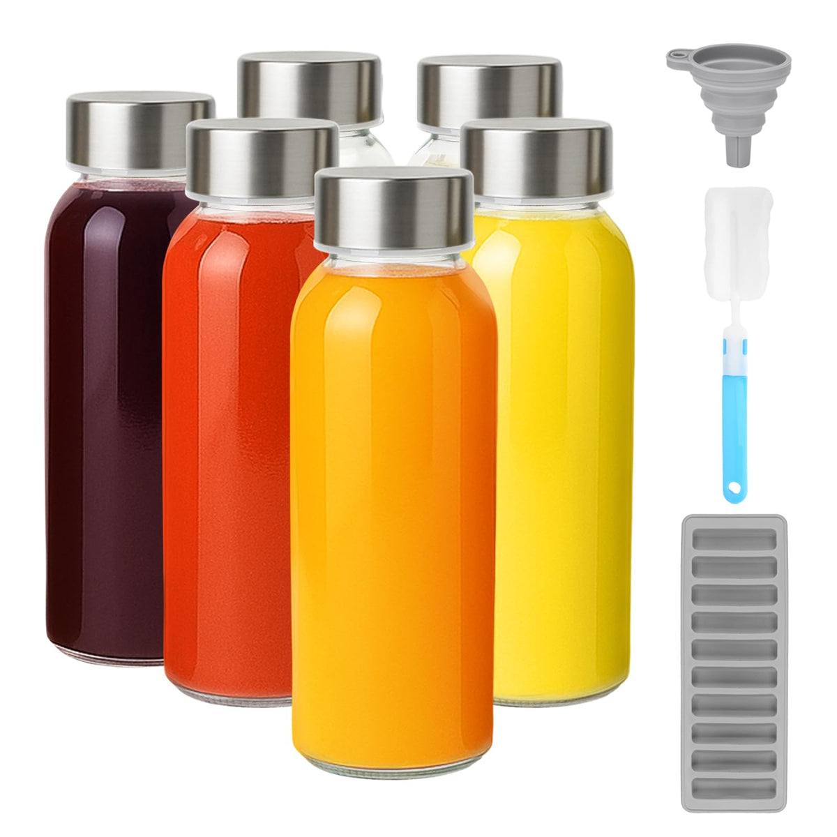 Zukro 10.5 oz glass bottle with airtight lid, ideal for on-the-go juices