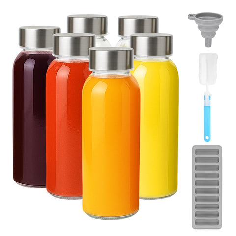 Zukro 10.5 oz glass bottle with airtight lid, ideal for on-the-go juices