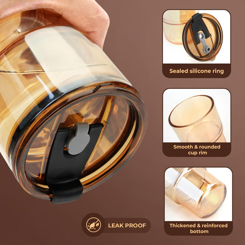 Zukro leakproof lid with straw design for mobile beverages.
