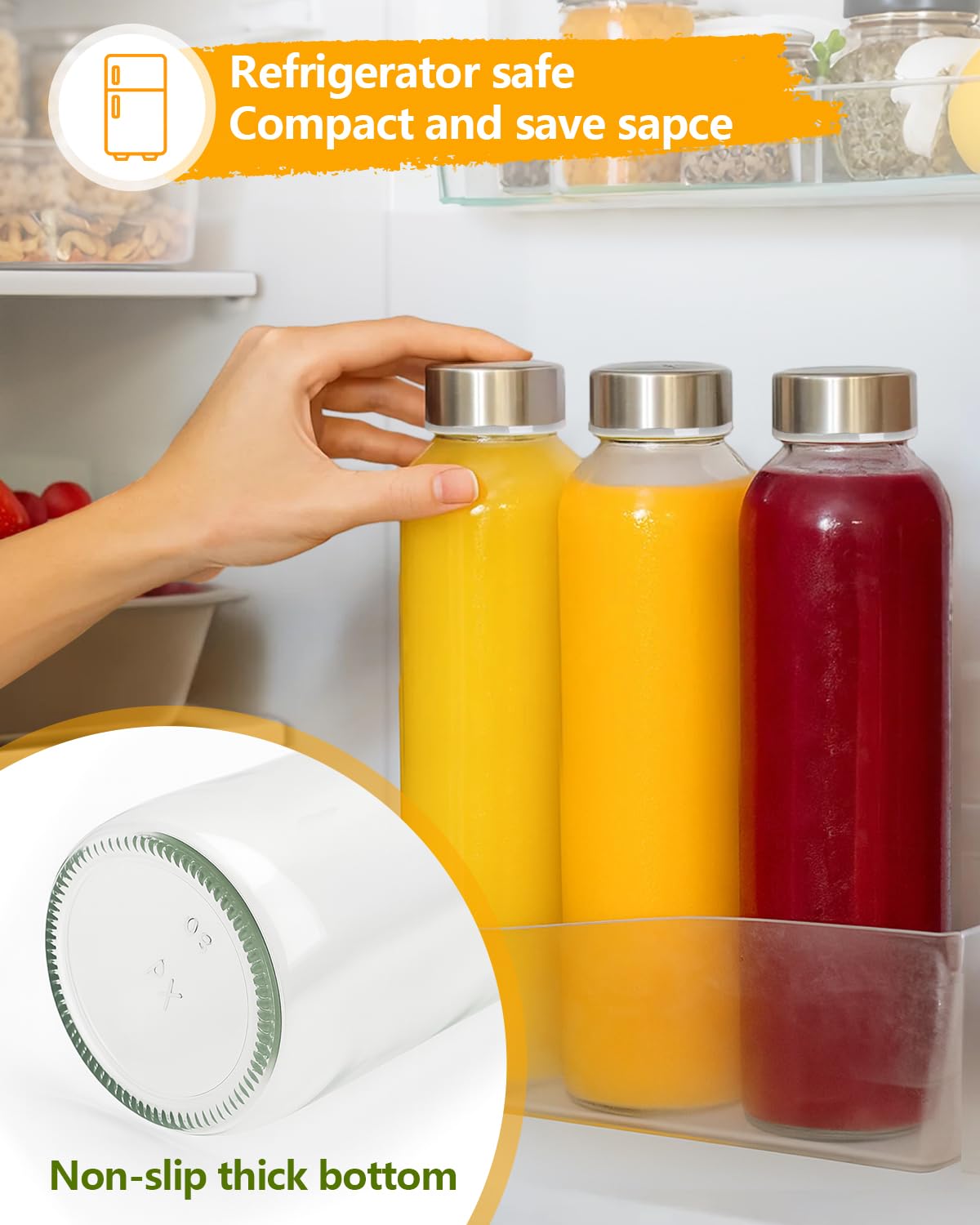 Large 32oz capacity fits a day’s servings and travels well.