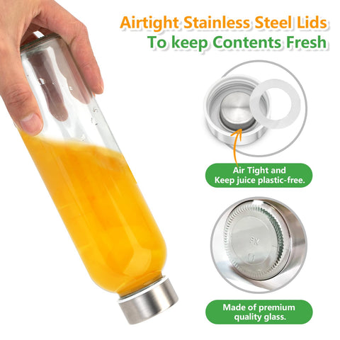 Zukro glass bottle stored in fridge for easy beverage access.