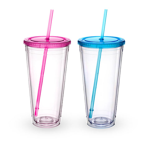 Zukro 32oz clear acrylic tumbler front view ideal for iced drinks
