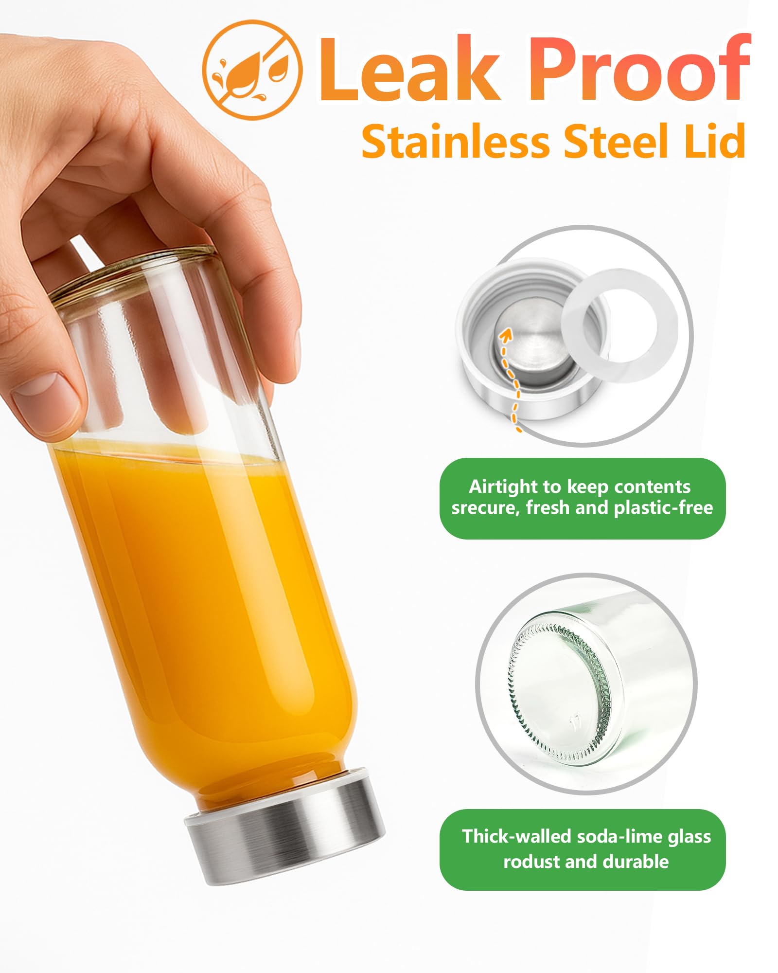 Transparent Zukro glass bottle ideal for juicing and daily beverages