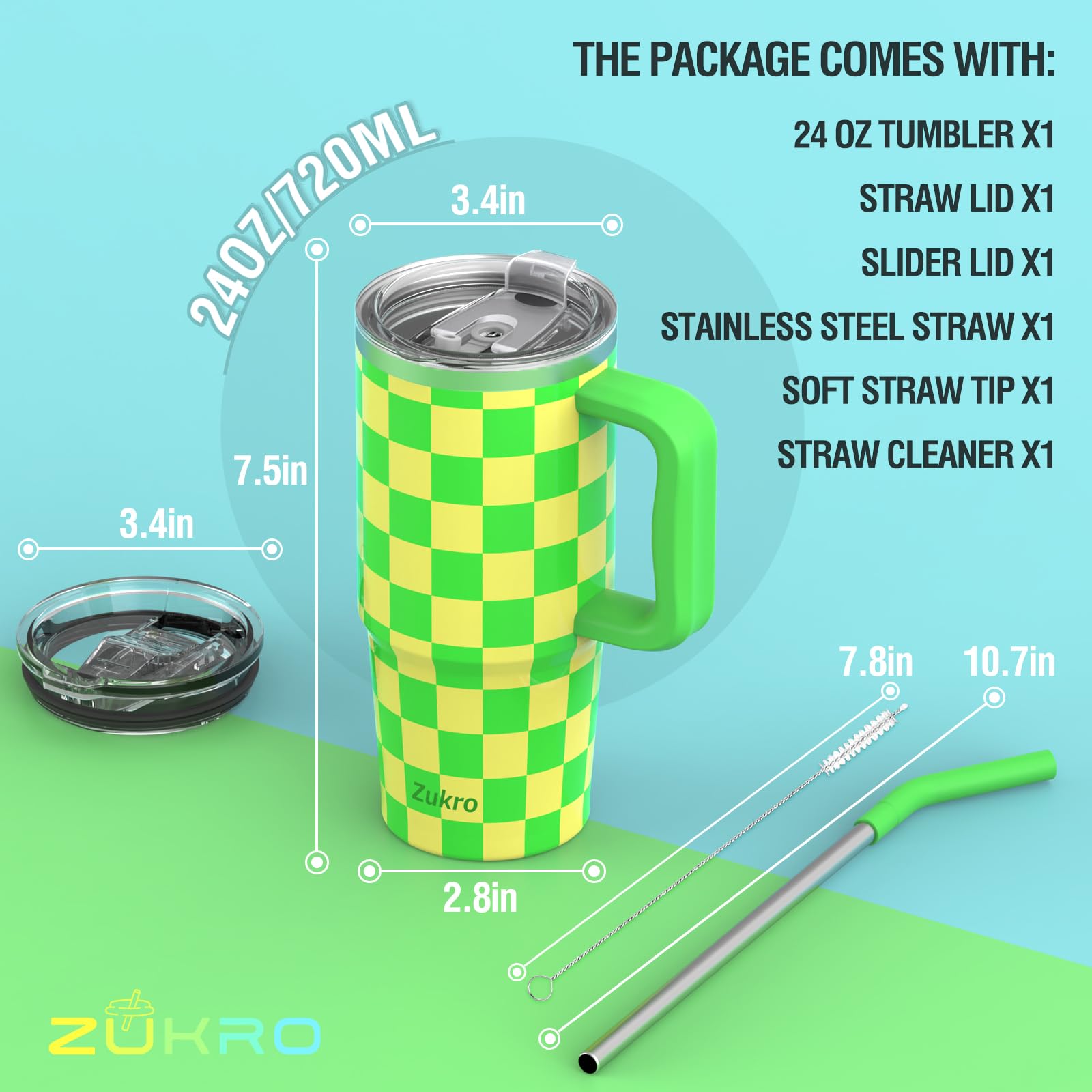 Zukro fits standard cup holders for easy on-the-go hydration.