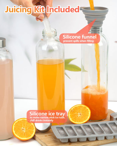 Dishwasher-safe glass bottle for easy cleaning after busy days.