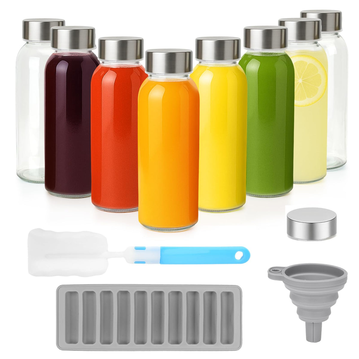 Zukro glass bottle 10.5 oz with stainless steel lid for fresh, on-the-go drinks