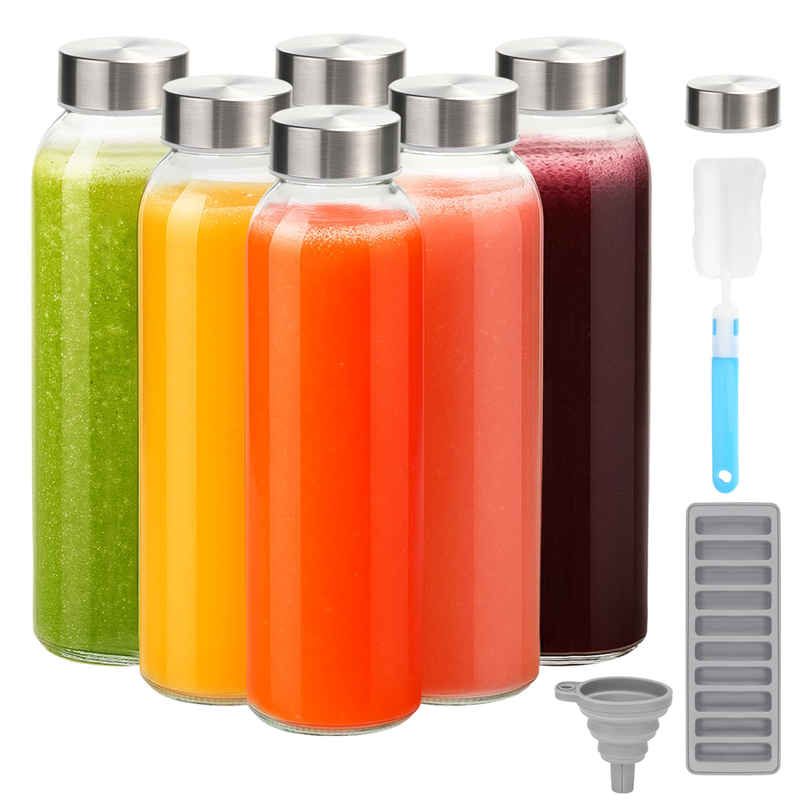 Zukro glass juice bottle 24oz with lids keeps beverages fresh and portable.