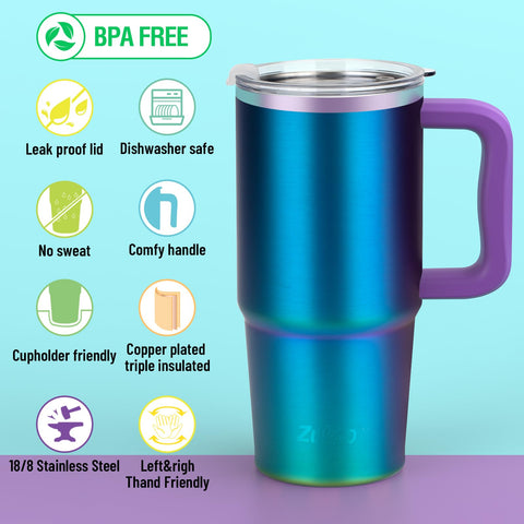 Zukro leak-proof slider lid allows easy sipping and quick cleaning.