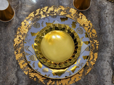 Zulaniu metallic foil placemats for easy cleanup after events