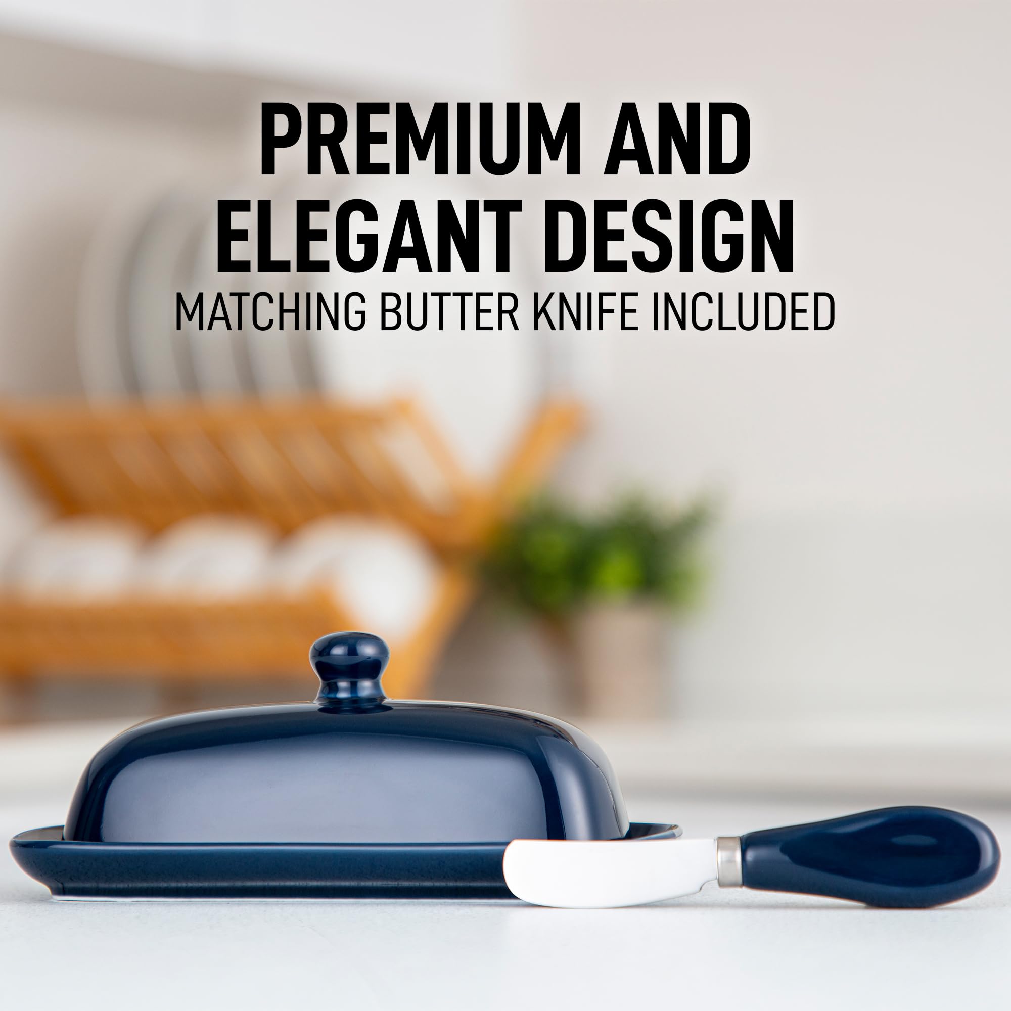 Zulay Butter Dish doubles as cream cheese or margarine container.