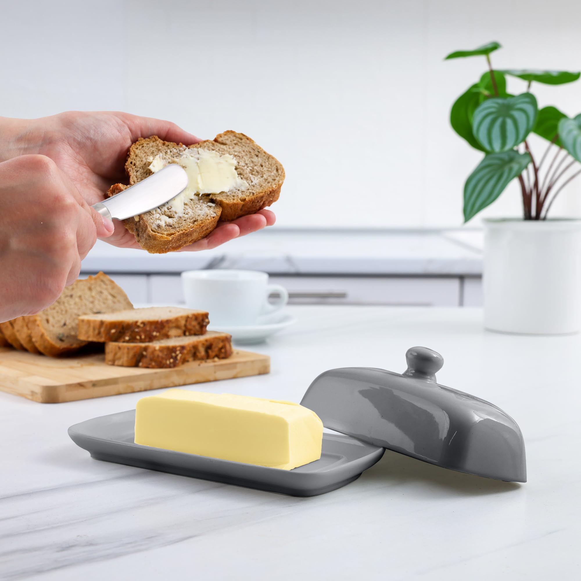 Zulay butter dish doubles as a small cream cheese or margarine holder.