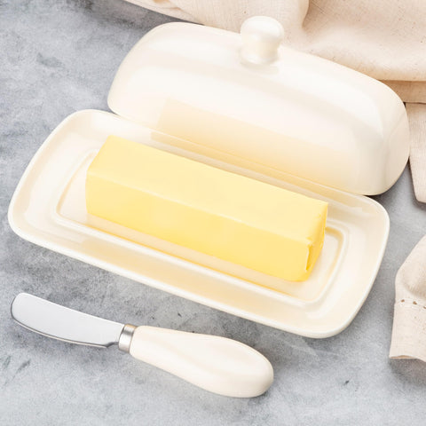 Zulay butter dish is dishwasher safe for easy cleanup.