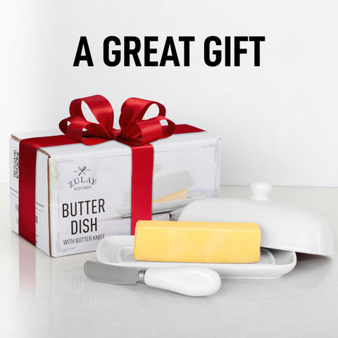 Holder shows butter sticks staying in place thanks to raised edges.