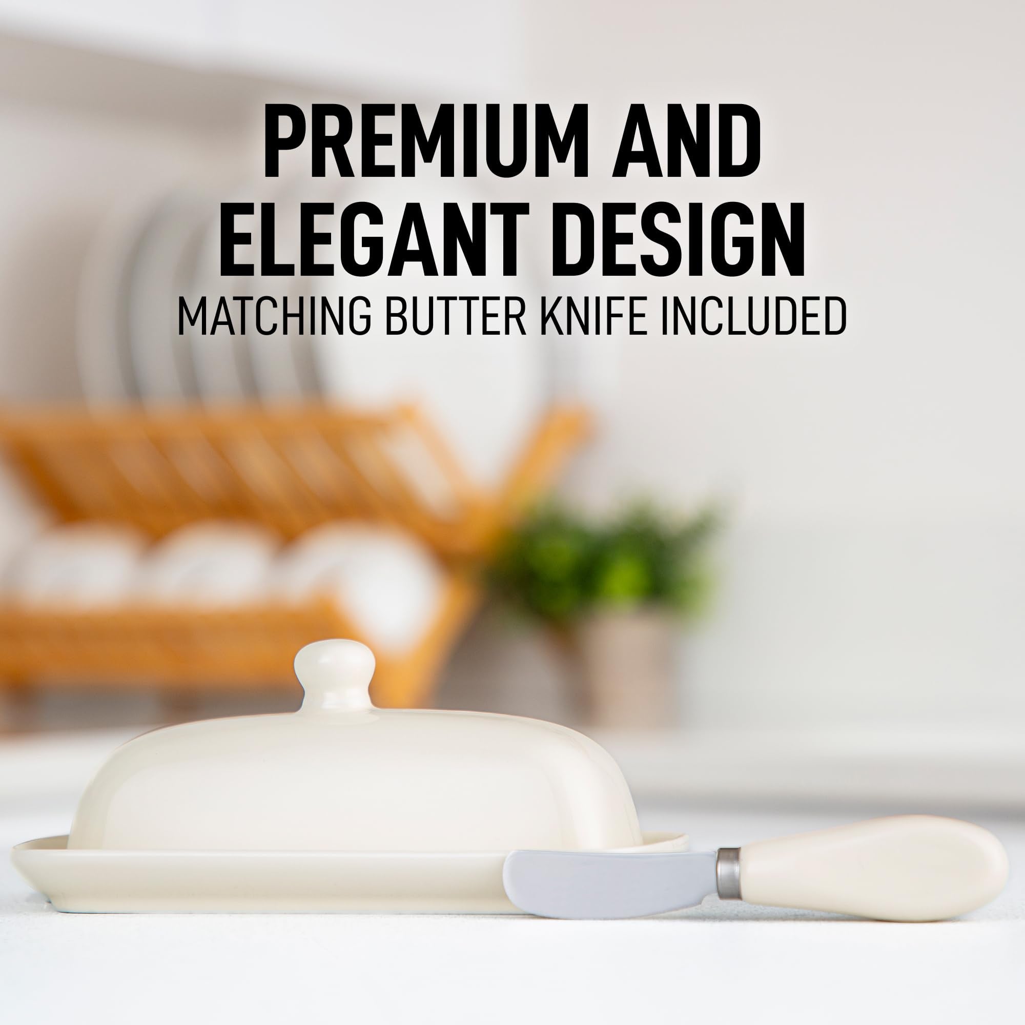 Zulay porcelain butter dish survives microwave, oven, and freezer for versatile use.