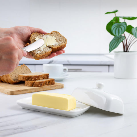 On-counter image emphasizing room-temperature butter for effortless spreading.
