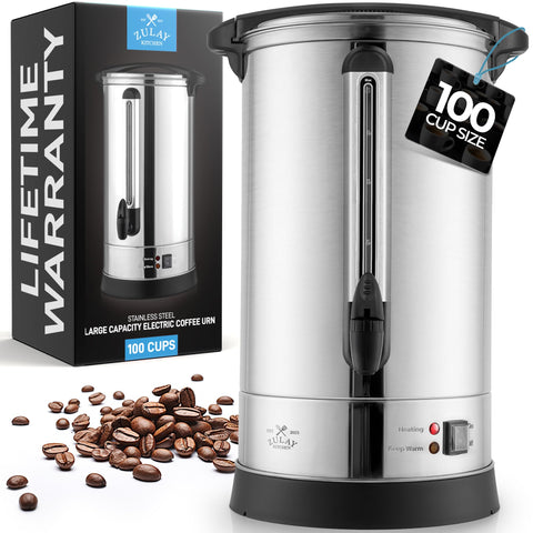Zulay Kitchen 100-cup coffee maker front view for events and catering
