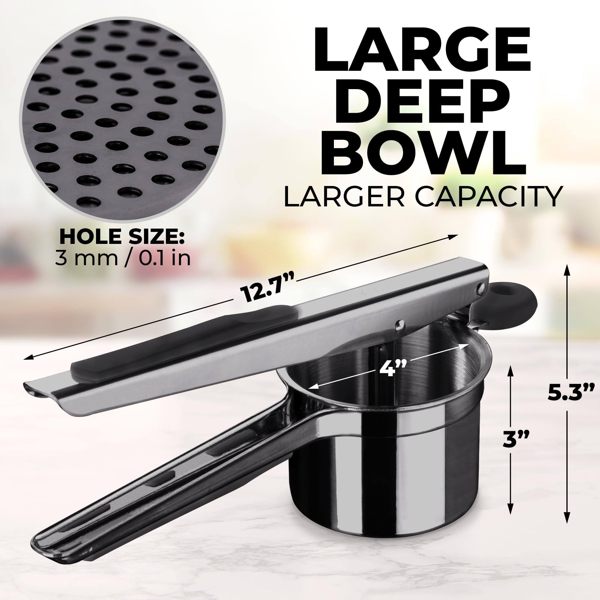 Zulay Kitchen avocado mash using potato ricer for smooth texture