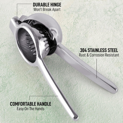 Zulay Kitchen blue silicone handle detail highlights grip comfort during squeezing.