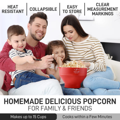 Zulay Kitchen BPA-free silicone popcorn bowl ready for safe popping