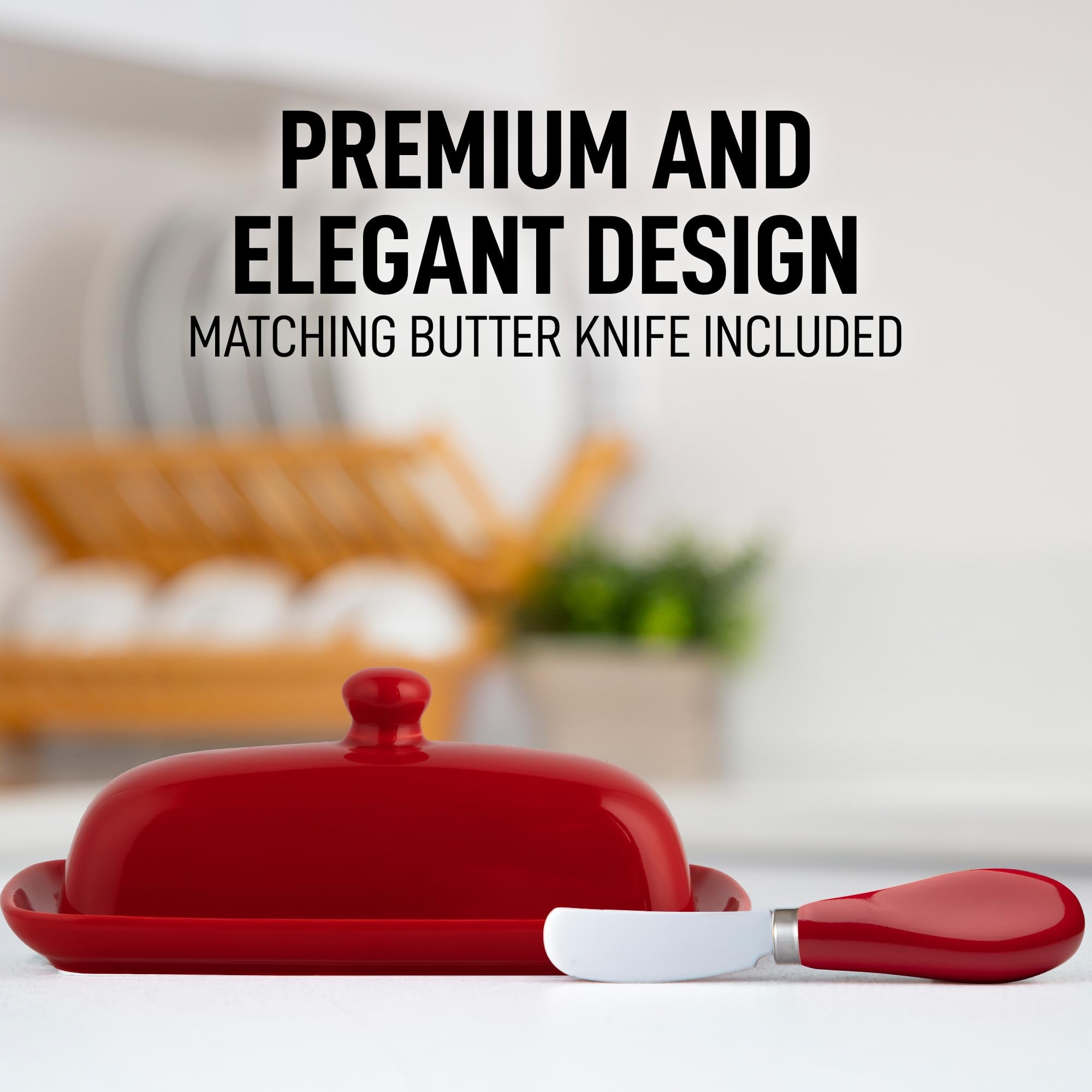 Zulay Kitchen butter dish holds cream cheese for versatile use