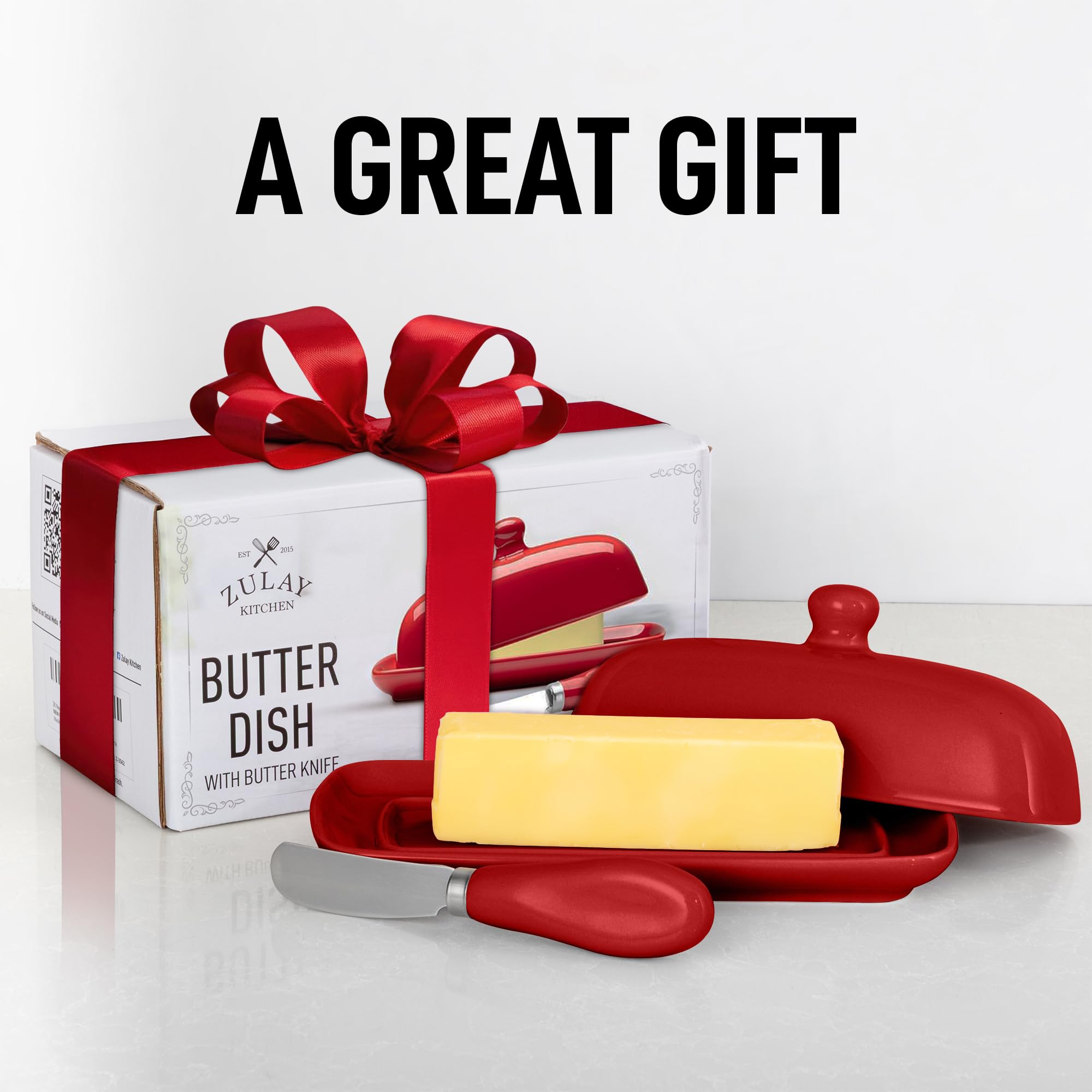 Zulay Kitchen butter dish microwave safe for softening butter