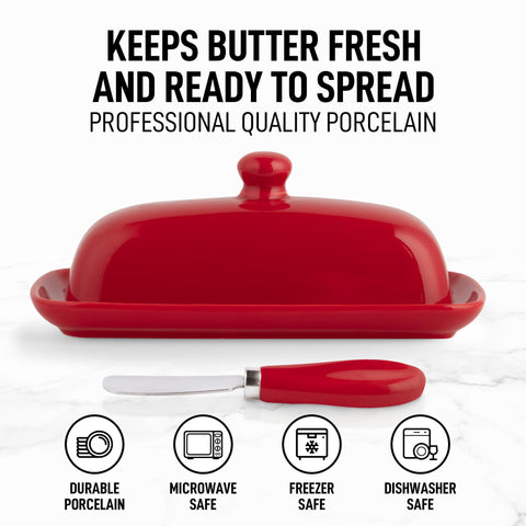 Zulay Kitchen butter dish on countertop showing compact design for everyday use