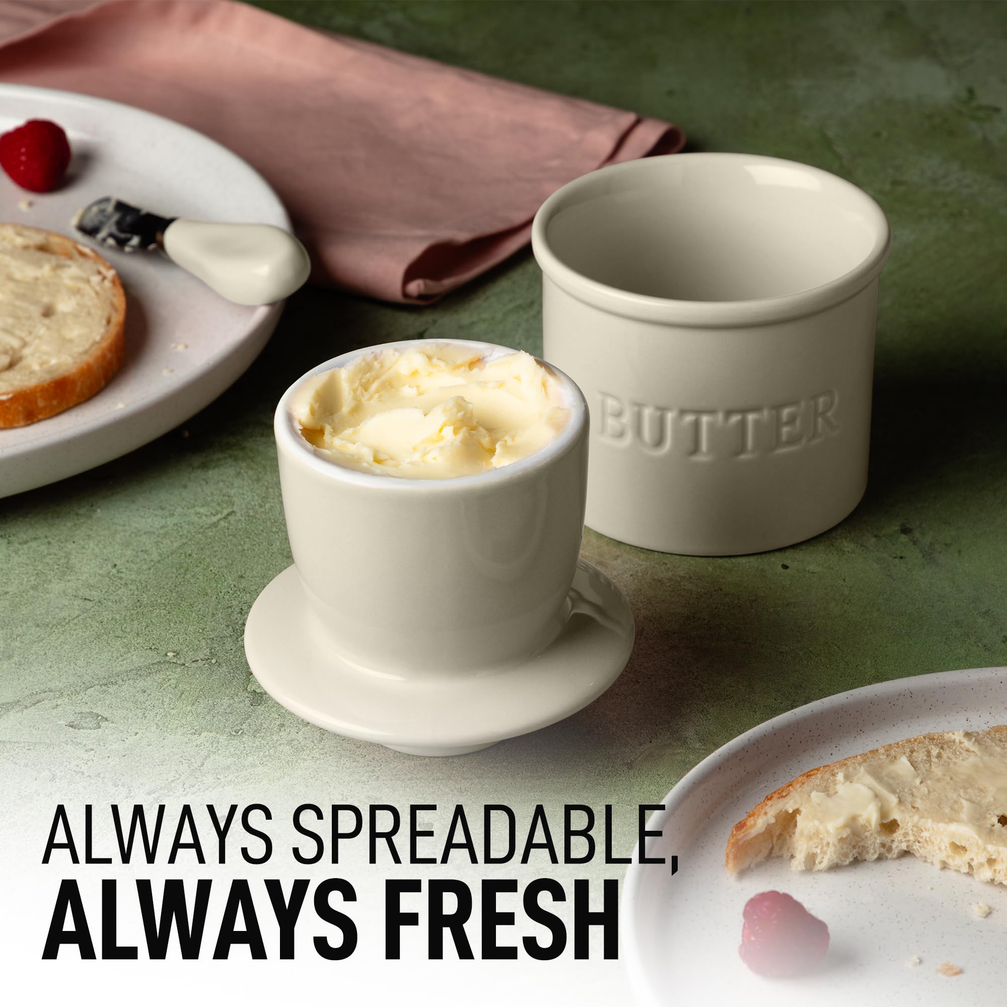 Zulay Kitchen butter knife included for confident, smooth spreading.