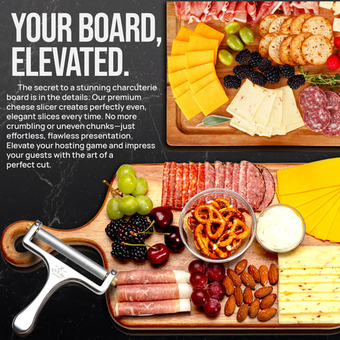 Zulay Kitchen cheese slicer ready for a polished charcuterie board