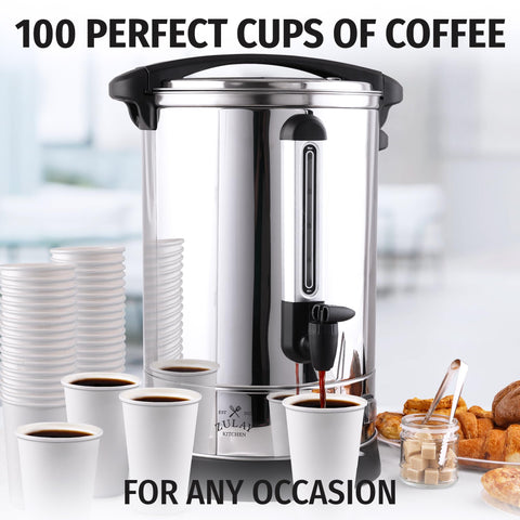 Zulay Kitchen coffee urn full setup on a table for brunch or gathering