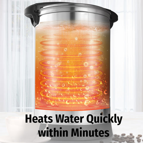 Zulay Kitchen coffee urn heat indicator light showing ready-to-serve signal
