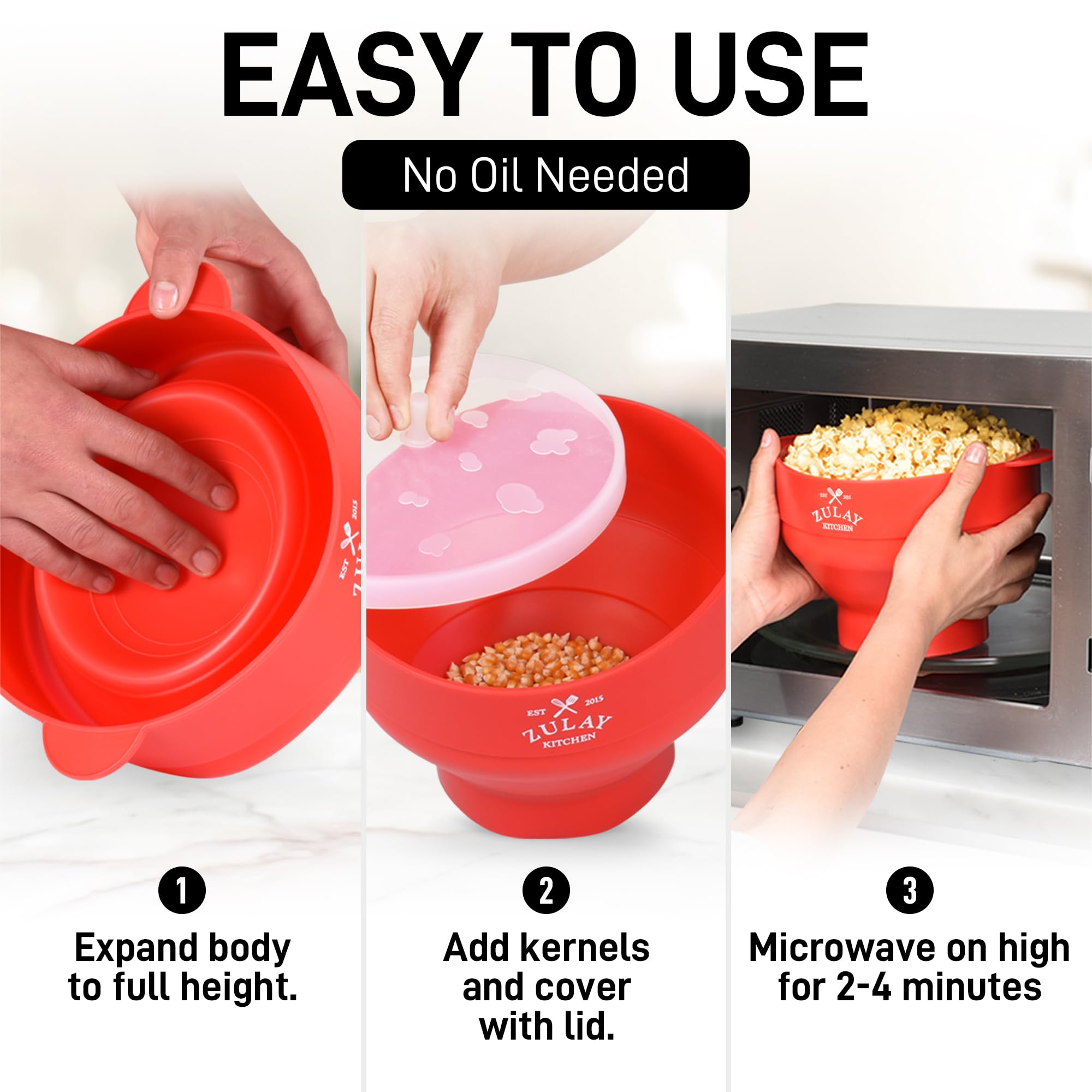 Zulay Kitchen dishwasher-safe popcorn popper for easy cleanup