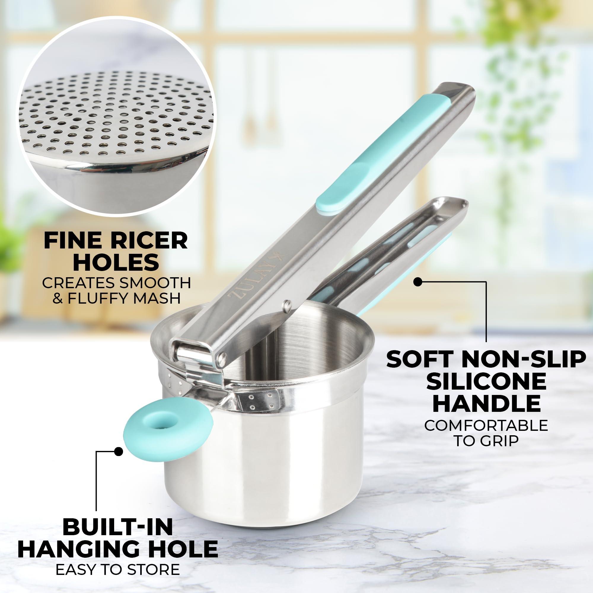 Zulay Kitchen potato ricer easy to clean and dishwasher safe