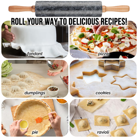 Zulay Kitchen durable marble rolling pin backed by lifetime warranty