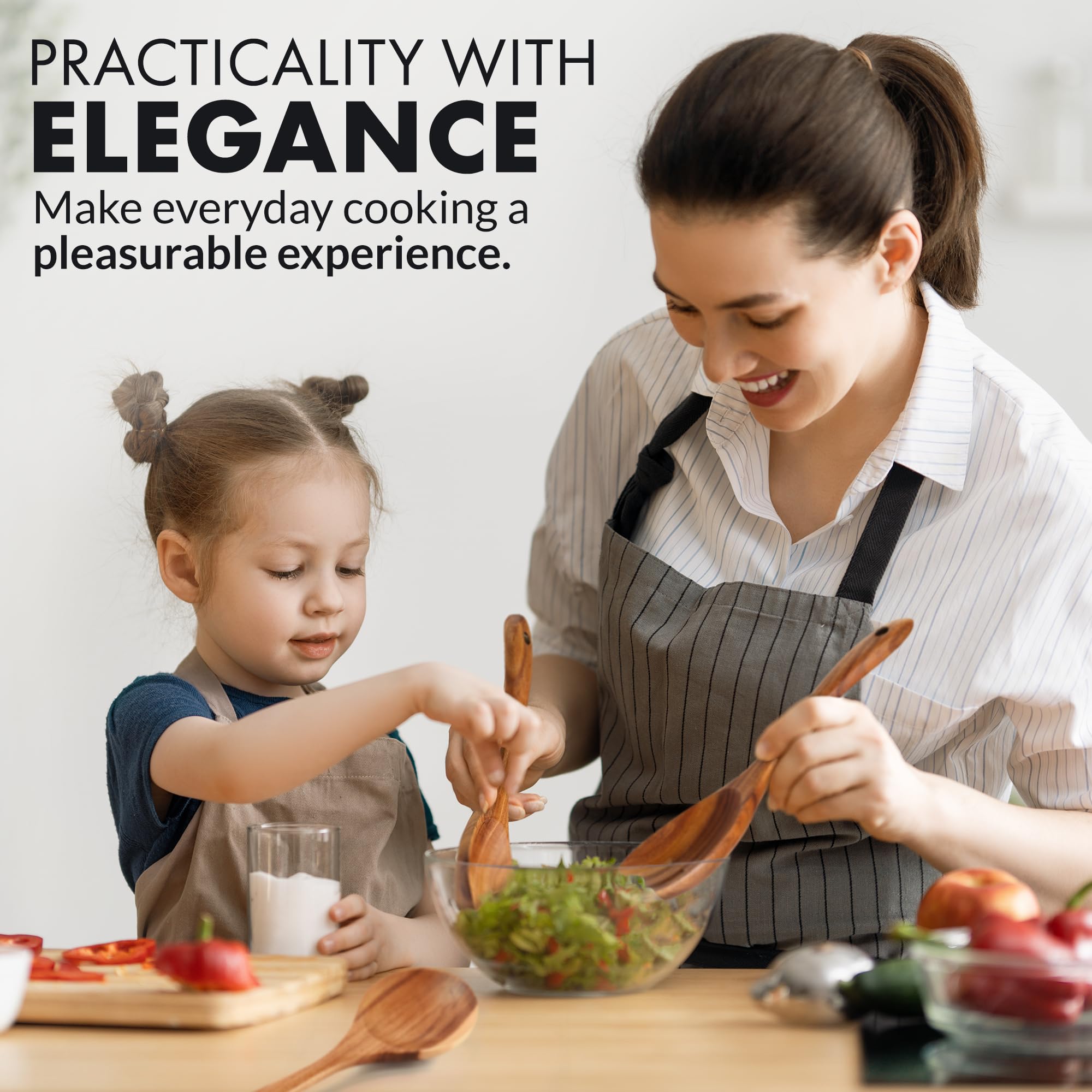 Zulay Kitchen elegant teak tools elevate kitchen aesthetics while cooking daily