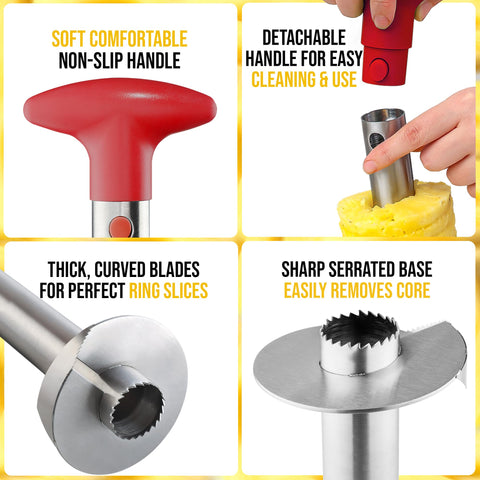 Zulay Kitchen ergonomic handle in red providing comfortable grip