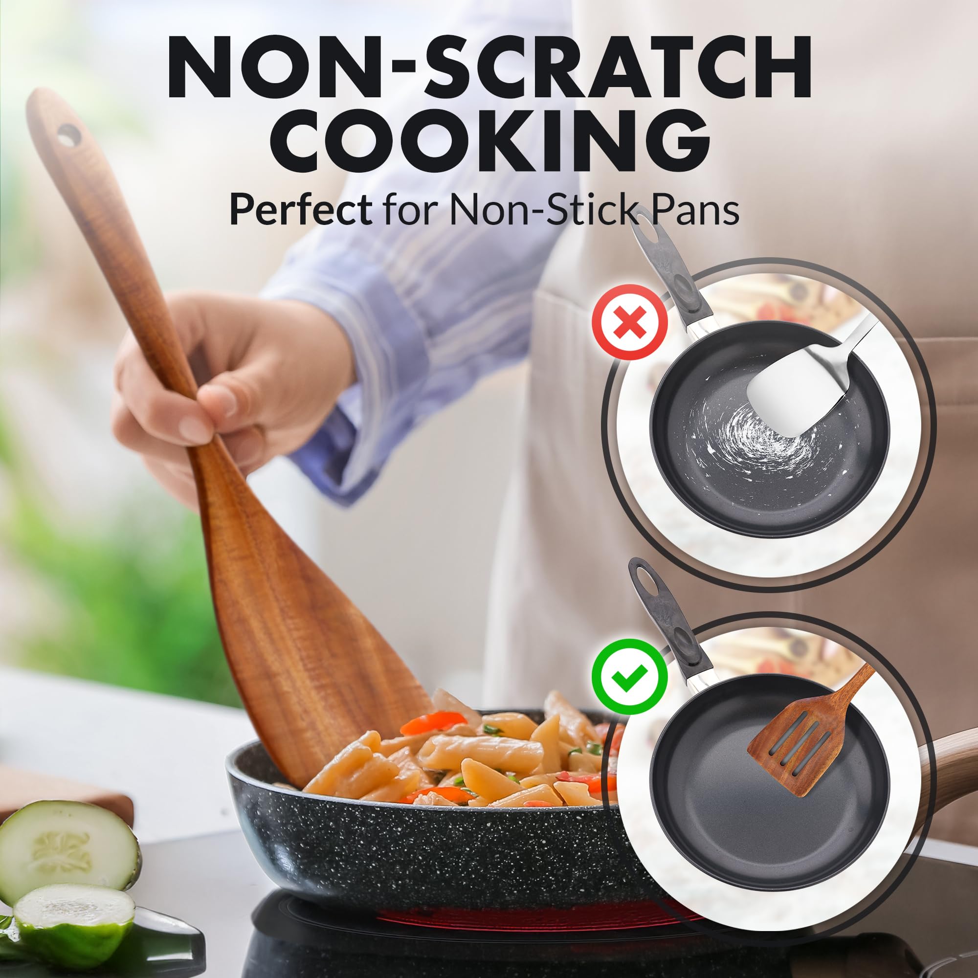 Zulay Kitchen spatula with sturdy edge for nonstick pans.