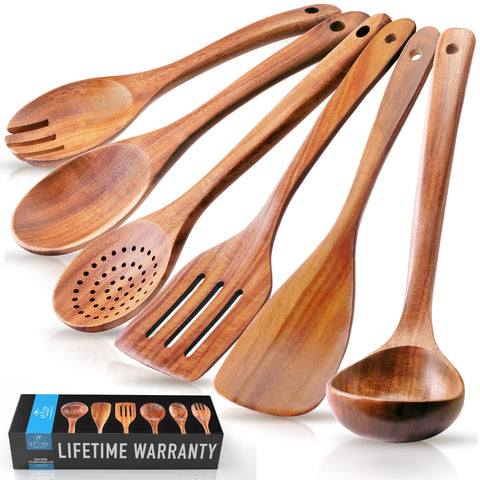 Zulay Kitchen teak-grain finish on the set for lasting durability.