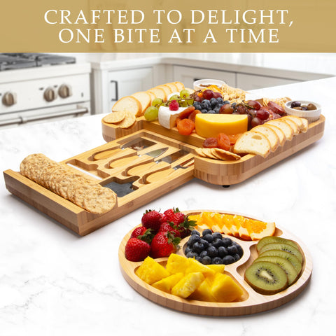 Zulay Kitchen four-piece knife set included for easy cheese and fruit prep
