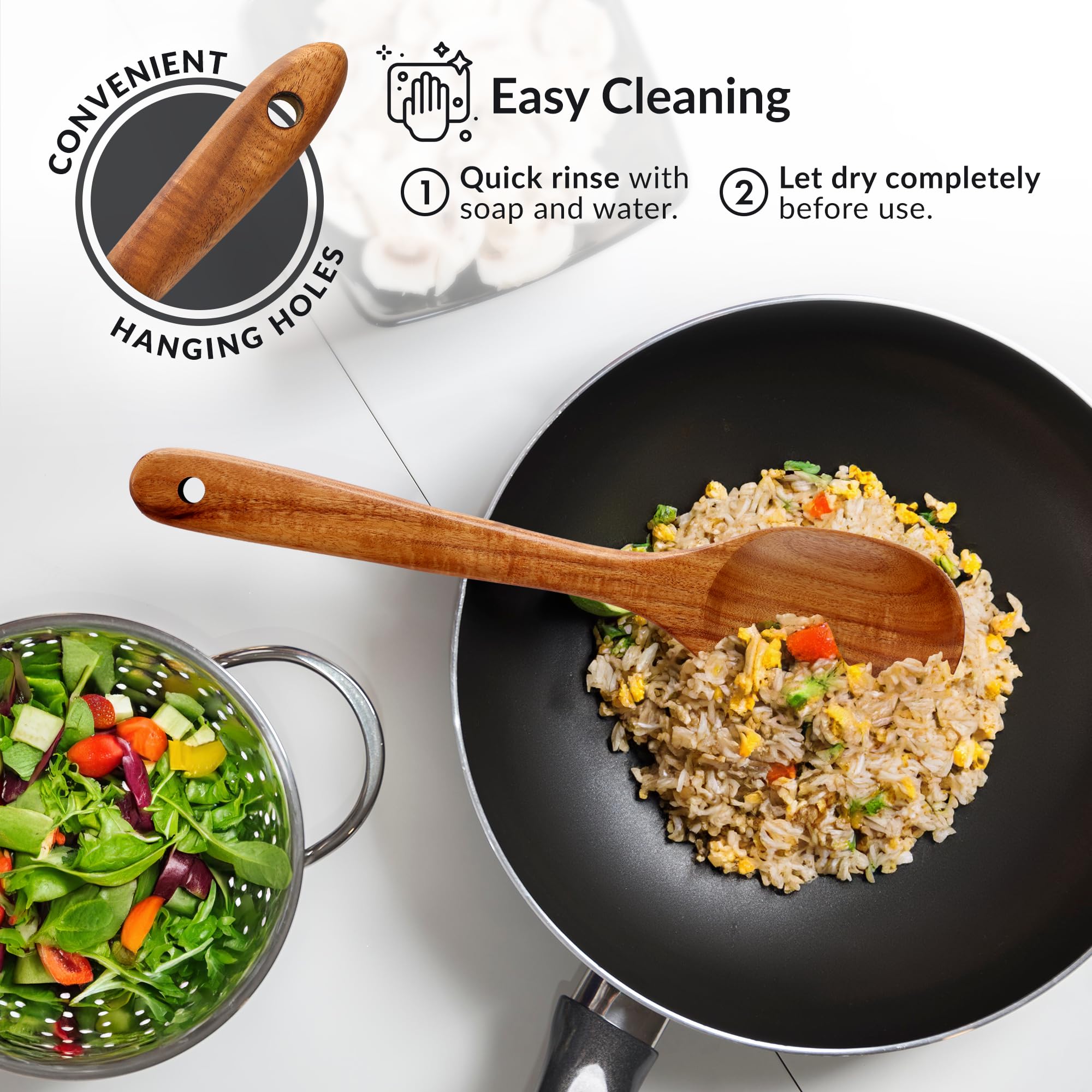 Zulay Kitchen ladle used for soups with balanced grip.