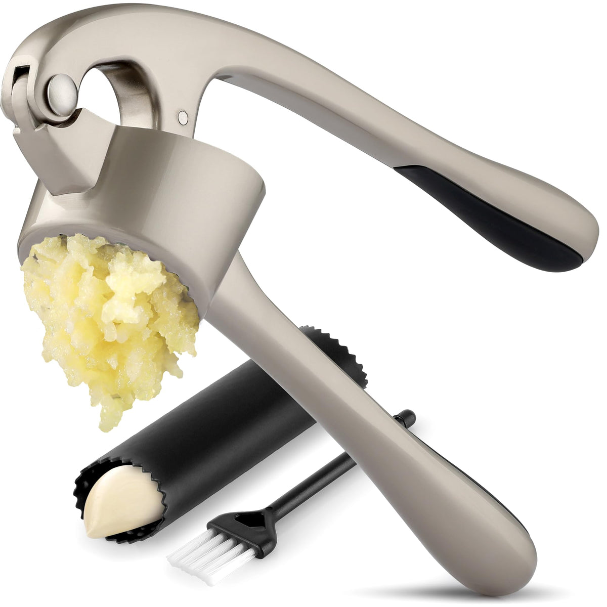 Zulay Kitchen large premium garlic press with bigger bowl for easier paste.