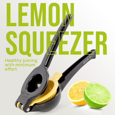 Zulay Kitchen lemon squeezer with easy pour spout for lemonade and dressings
