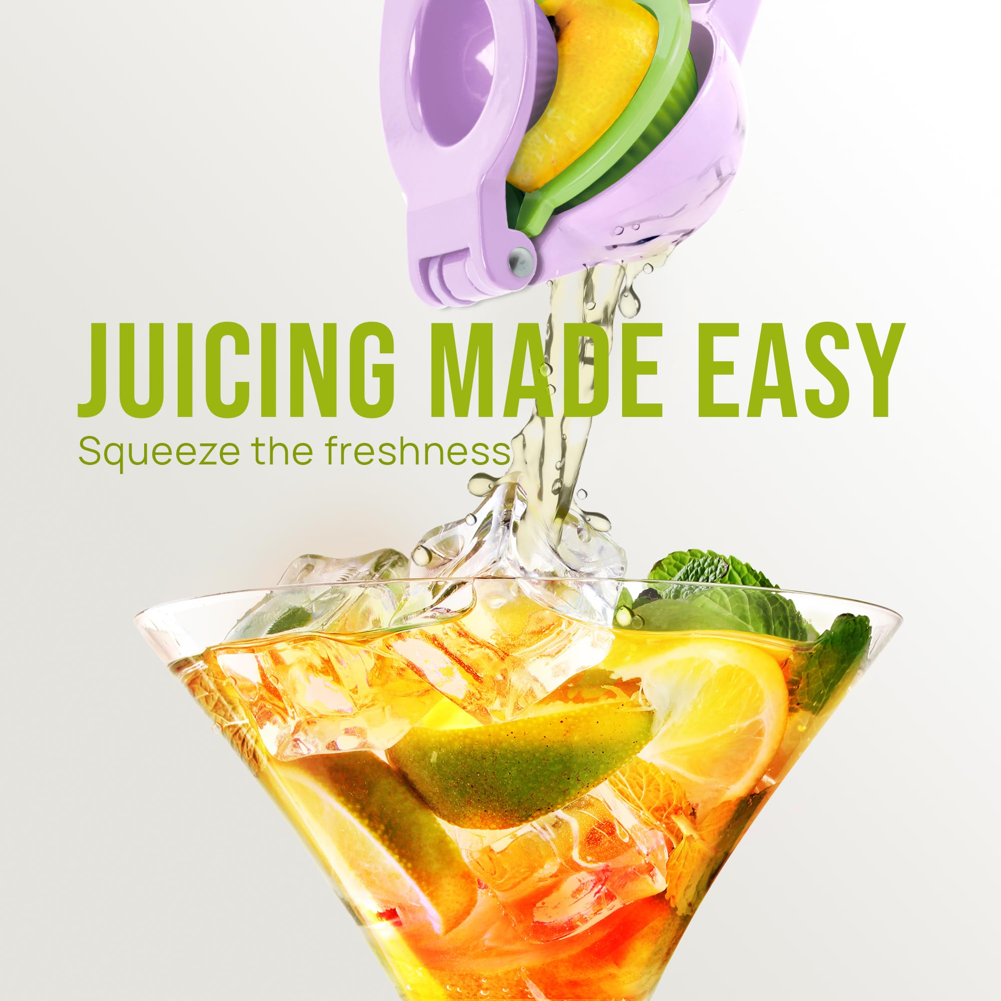 Zulay Kitchen 2-in-1 lemon squeezer holding half lemon for efficient juicing.
