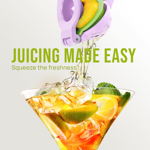 Zulay Kitchen 2-in-1 lemon squeezer holding half lemon for efficient juicing.