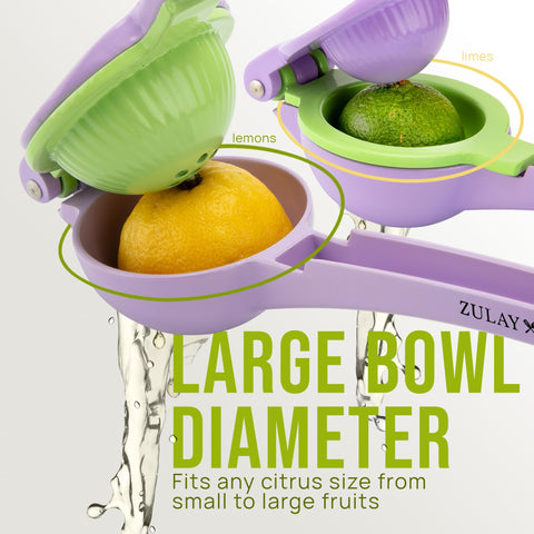 Zulay Kitchen 2-in-1 lemon squeezer in action for quick fresh juice.