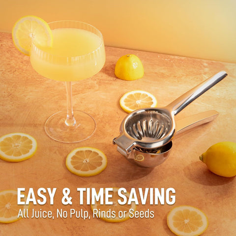 Zulay Kitchen Lemon Squeezer in action delivering quick, seed-free juice.