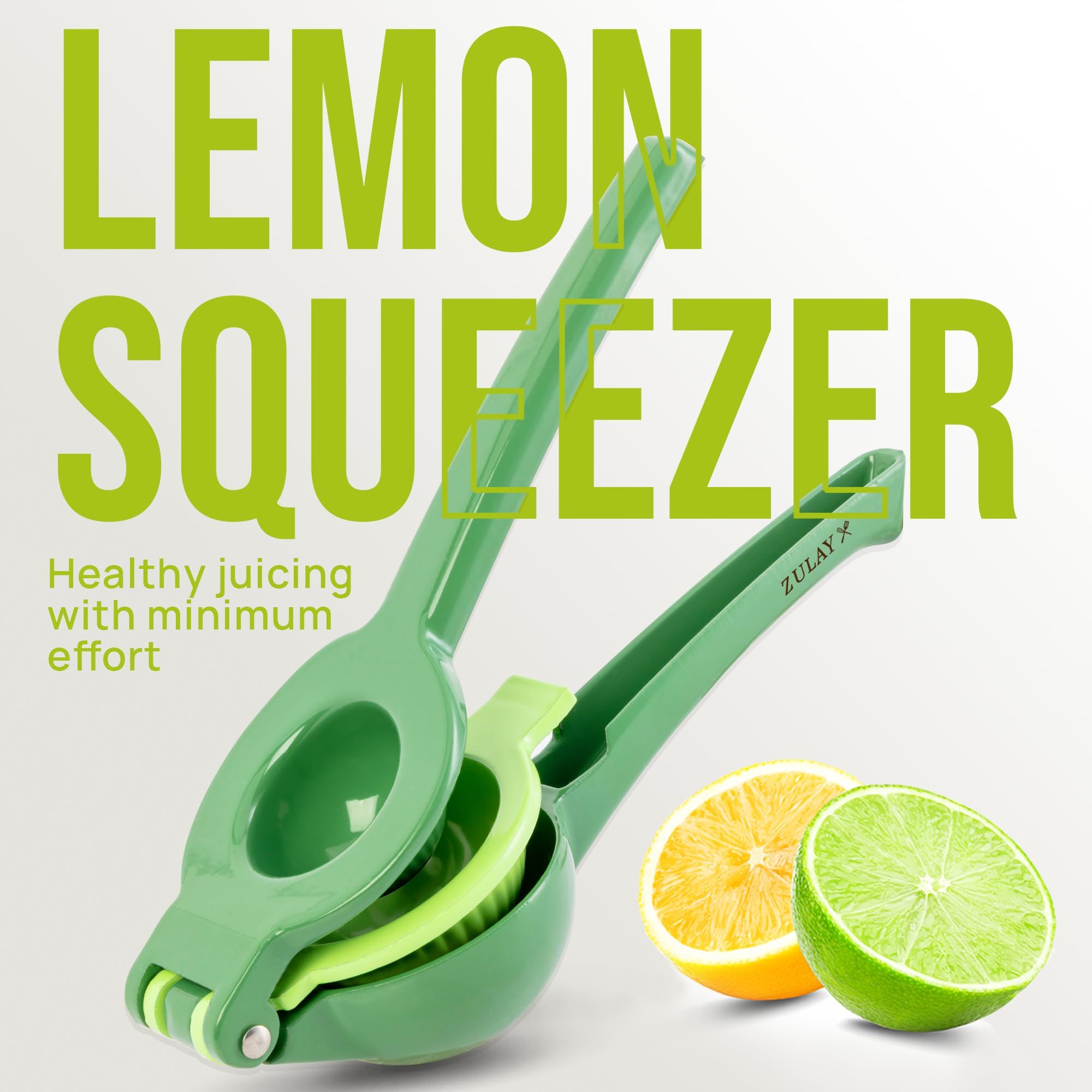 Zulay Kitchen squeezer pouring juice into a glass for drinks.